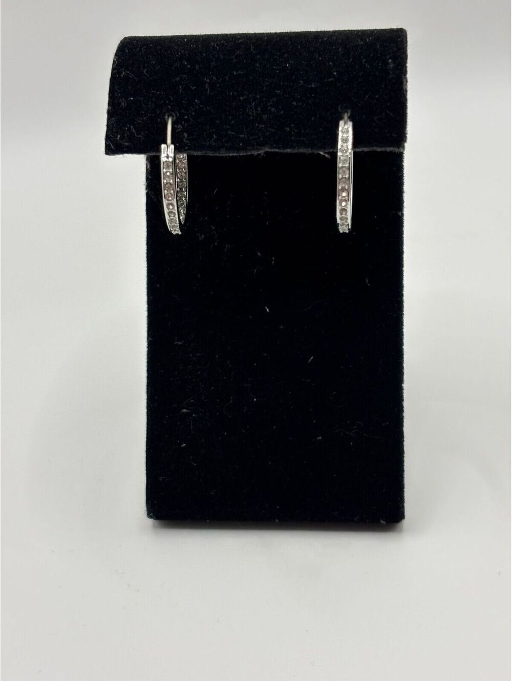 Swarovski Silver Tone Crystal Hoop Earrings